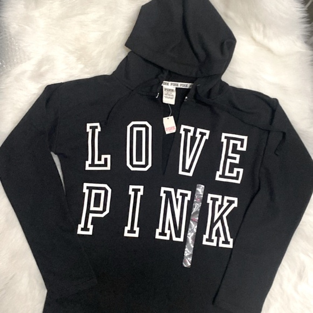 Victoria’s Secret PINK Black Hoodie NWT Excellent Condition